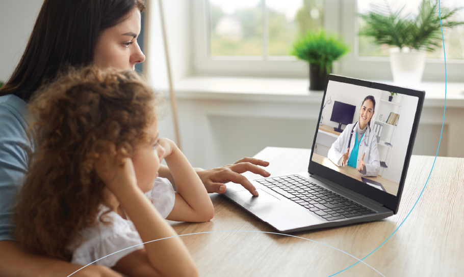 Patient on a virtual care video visit
